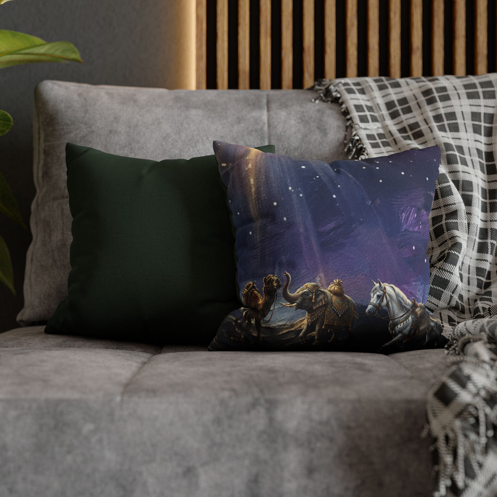 Nativity Three Wise Men Pillowcase — Starry Night Christmas Decorative Throw Pillow