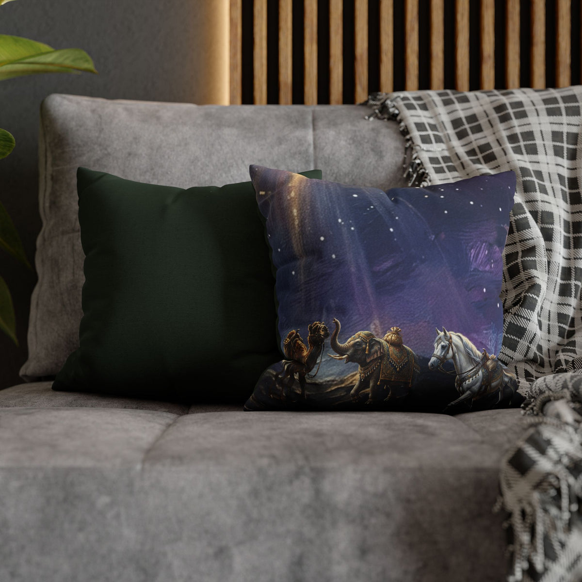 Nativity Three Wise Men Pillowcase — Starry Night Christmas Decorative Throw Pillow