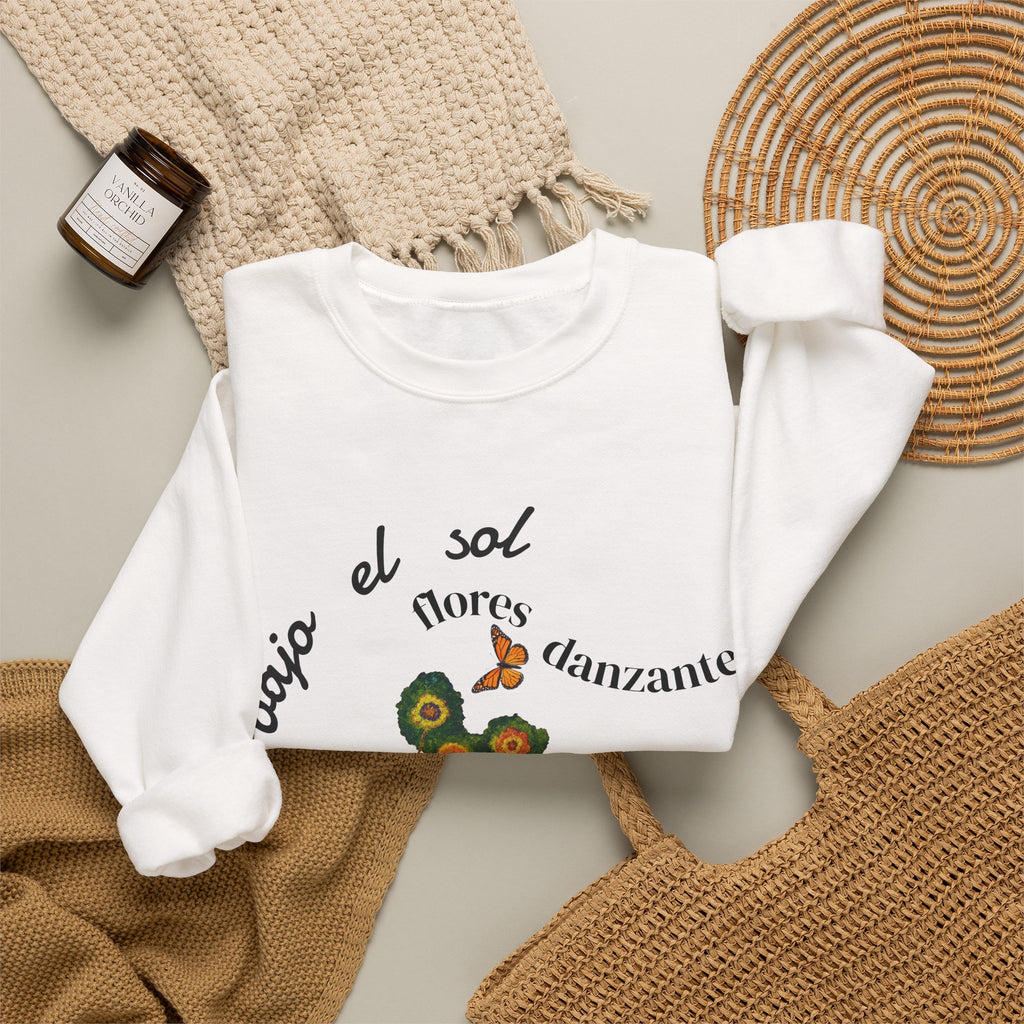 Floral Butterflies Crewneck Sweatshirt — "bajo el sol flores danzantes"