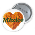 Mexico Marigold Heart Pin Button — Día de Muertos Floral Badge
