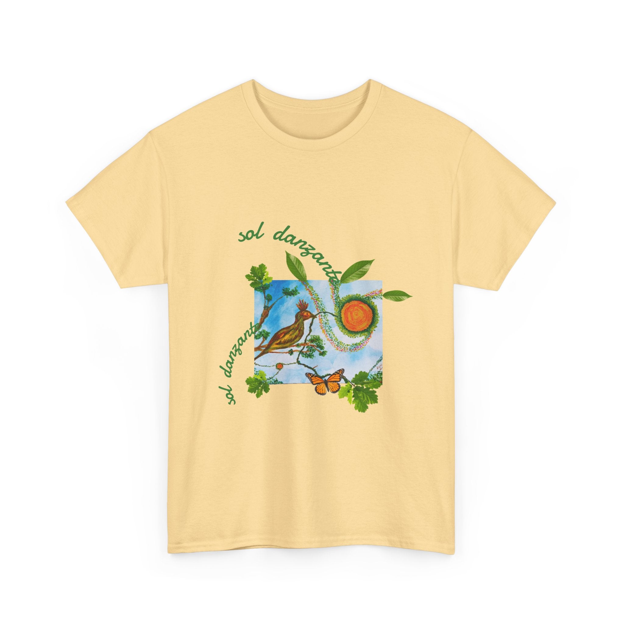 Nature Sunbird Tee — 'sol danzar' Floral Bird Graphic T‑Shirt