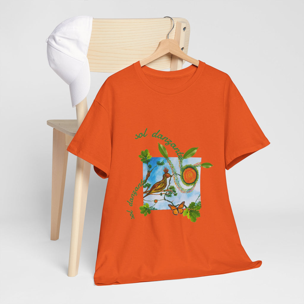 Nature Sunbird Tee — 'sol danzar' Floral Bird Graphic T‑Shirt