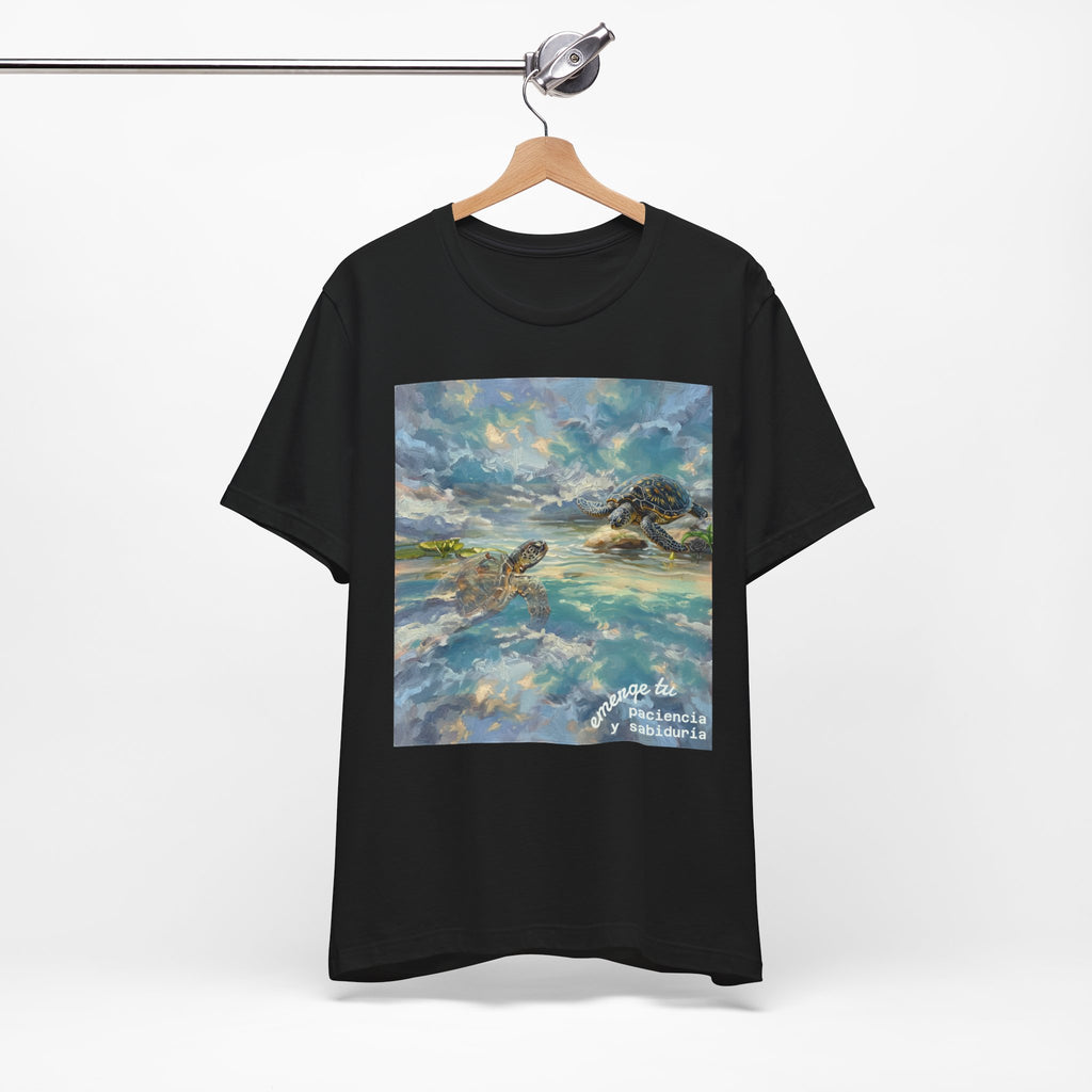 Sea Turtle Beach Art T-Shirt – Coastal Ocean Wave Graphic Tee