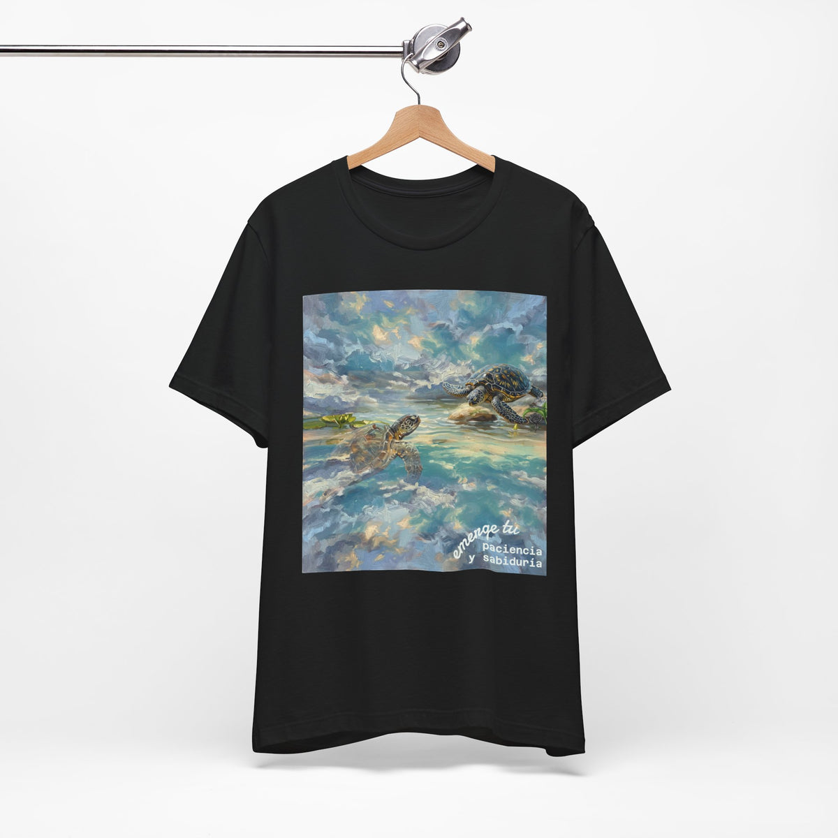 Sea Turtle Beach Art T-Shirt – Coastal Ocean Wave Graphic Tee
