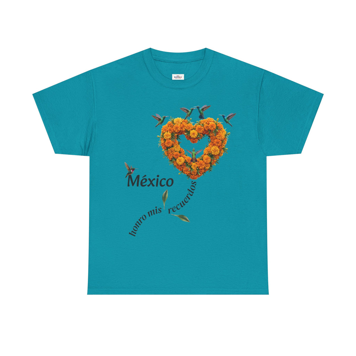 Mexico Marigold Heart T-Shirt – "tomo mis recuerdos" Día de Muertos Tribute