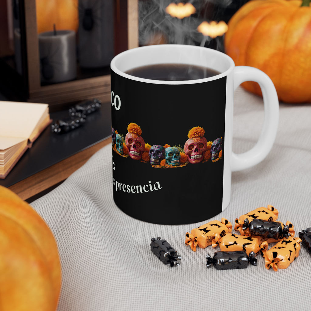 Mexico Mágico Ceramic Mug — Día de los Muertos Sugar Skulls Coffee Cup (11oz & 15oz)