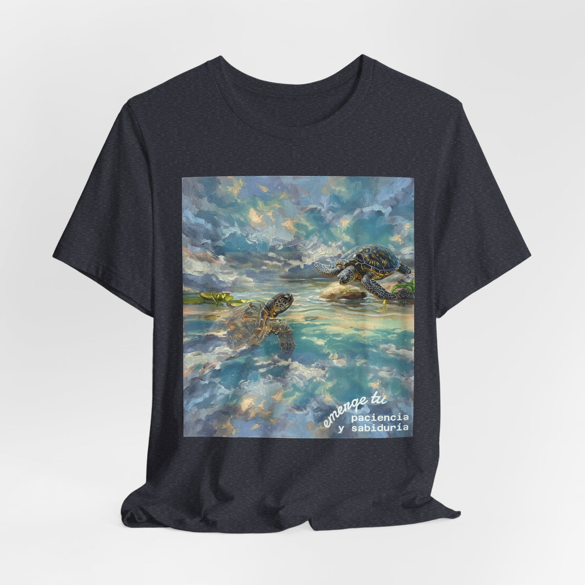 Sea Turtle Beach Art T-Shirt – Coastal Ocean Wave Graphic Tee