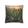 Solo funda, no incluye relleno.  Desert Sunrise Cactus Pillowcase — Southwestern Agave & Prickly Pear Throw Pillow Cover