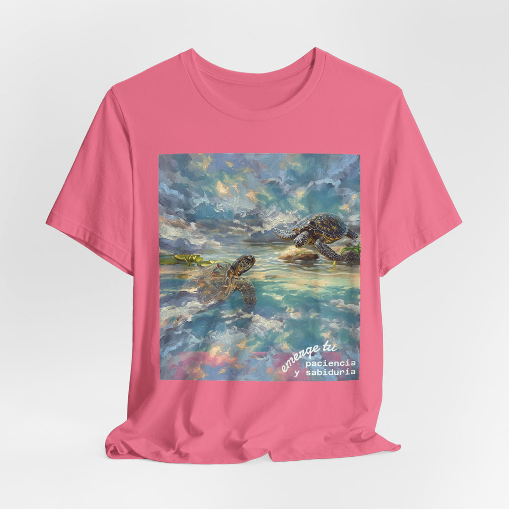 Sea Turtle Beach Art T-Shirt – Coastal Ocean Wave Graphic Tee