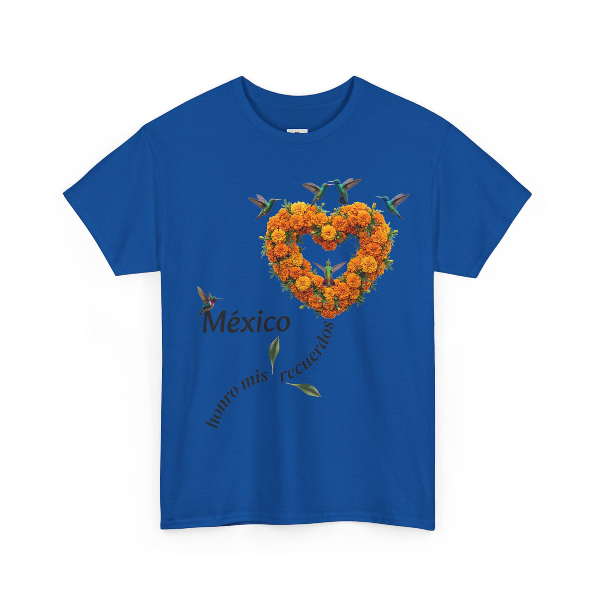Mexico Marigold Heart T-Shirt – "tomo mis recuerdos" Día de Muertos Tribute