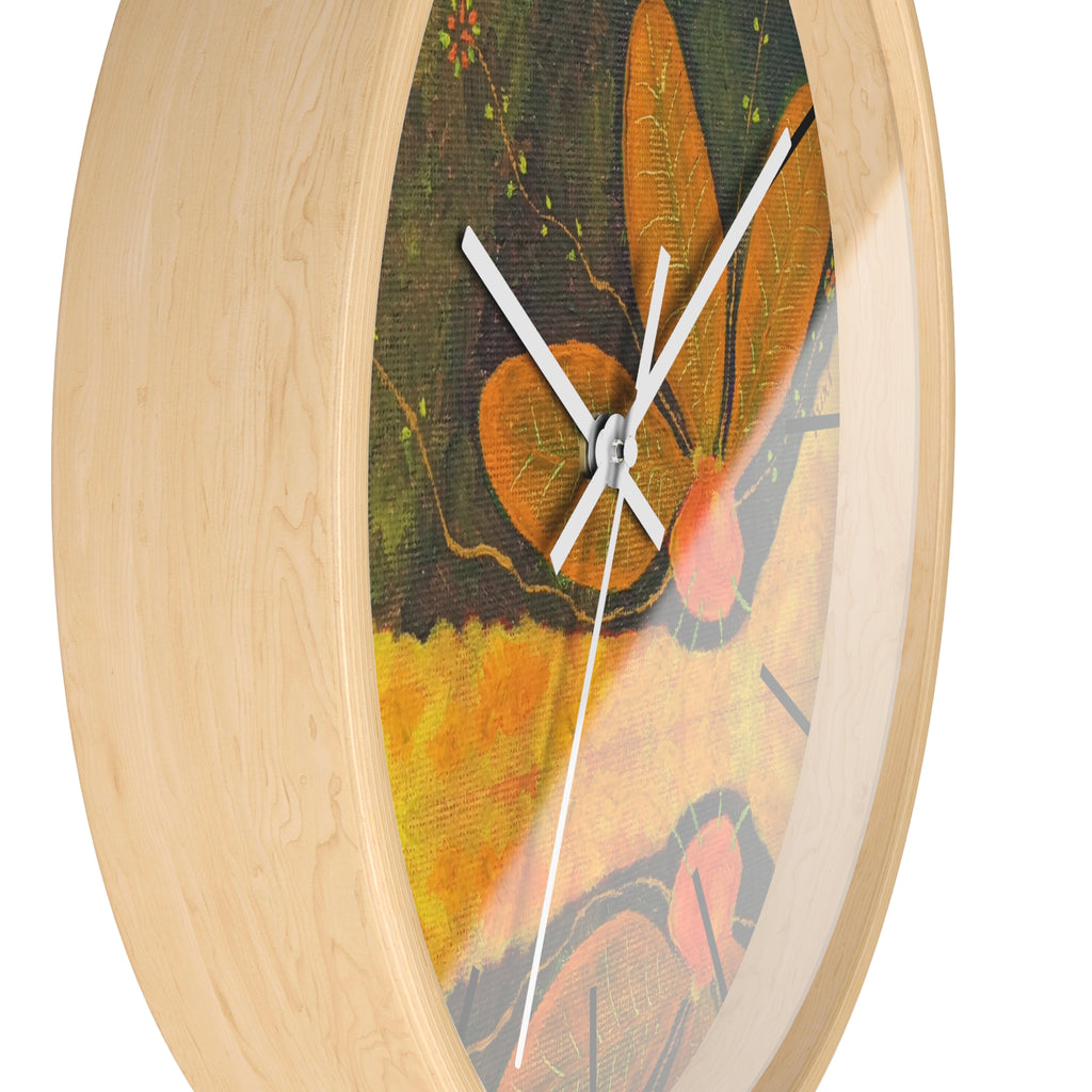 Forest Moon Wall Clock — Hand-Painted Woodland Scene Clock for Nature Lovers