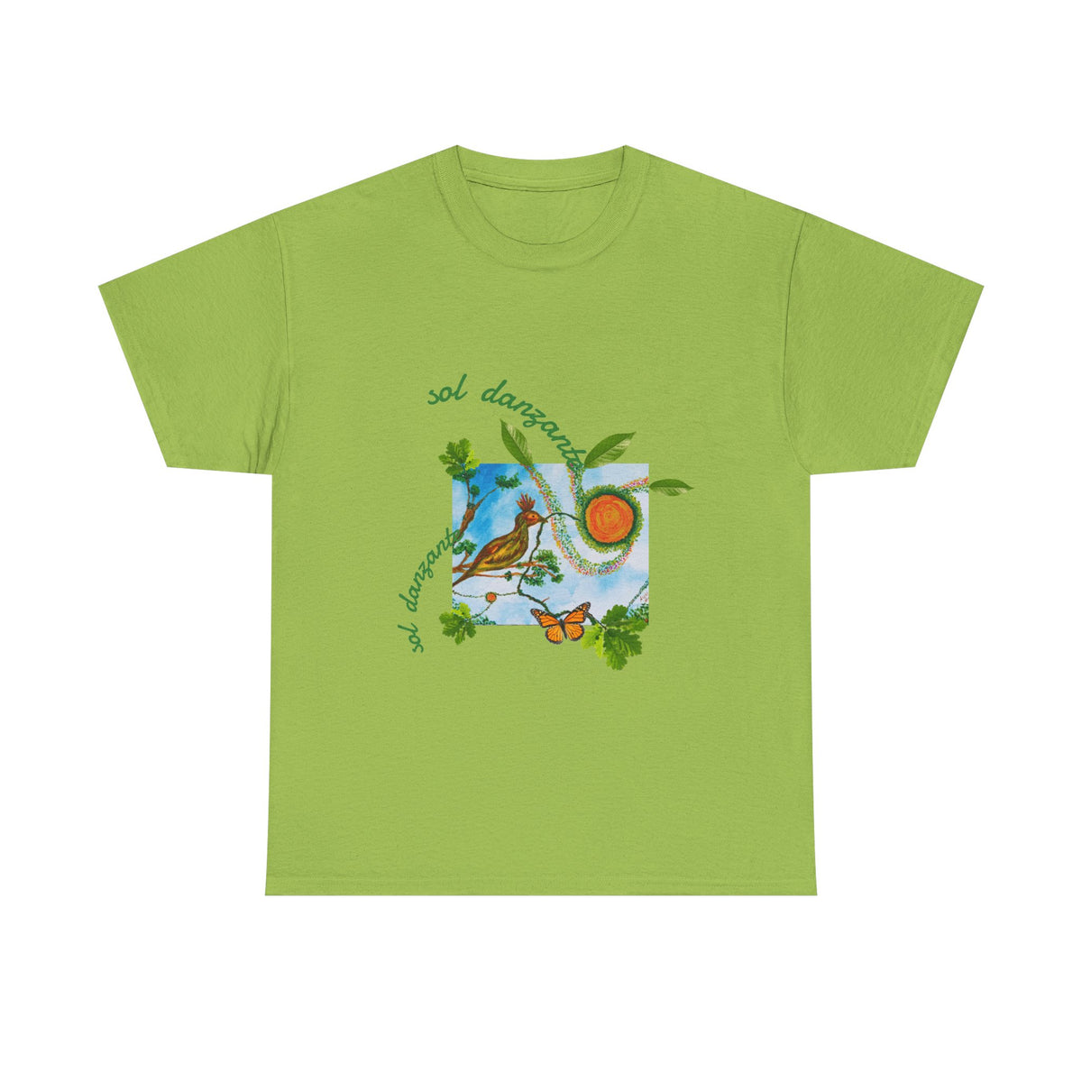 Nature Sunbird Tee — 'sol danzar' Floral Bird Graphic T‑Shirt