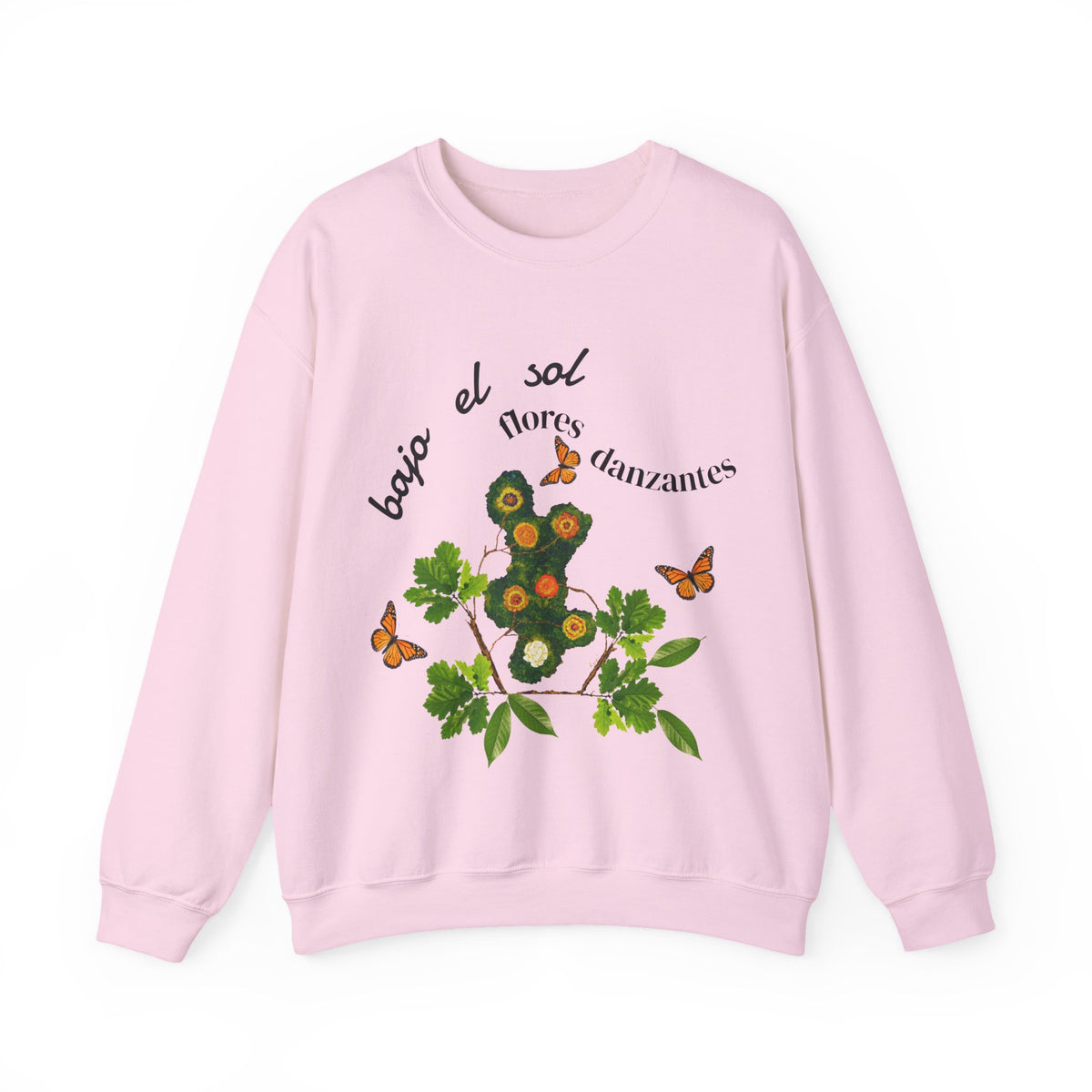 Floral Butterflies Crewneck Sweatshirt — "bajo el sol flores danzantes"
