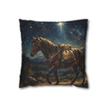 Starry Night Horse Decorative Pillow - Rustic Western Farmhouse Throw Cushion