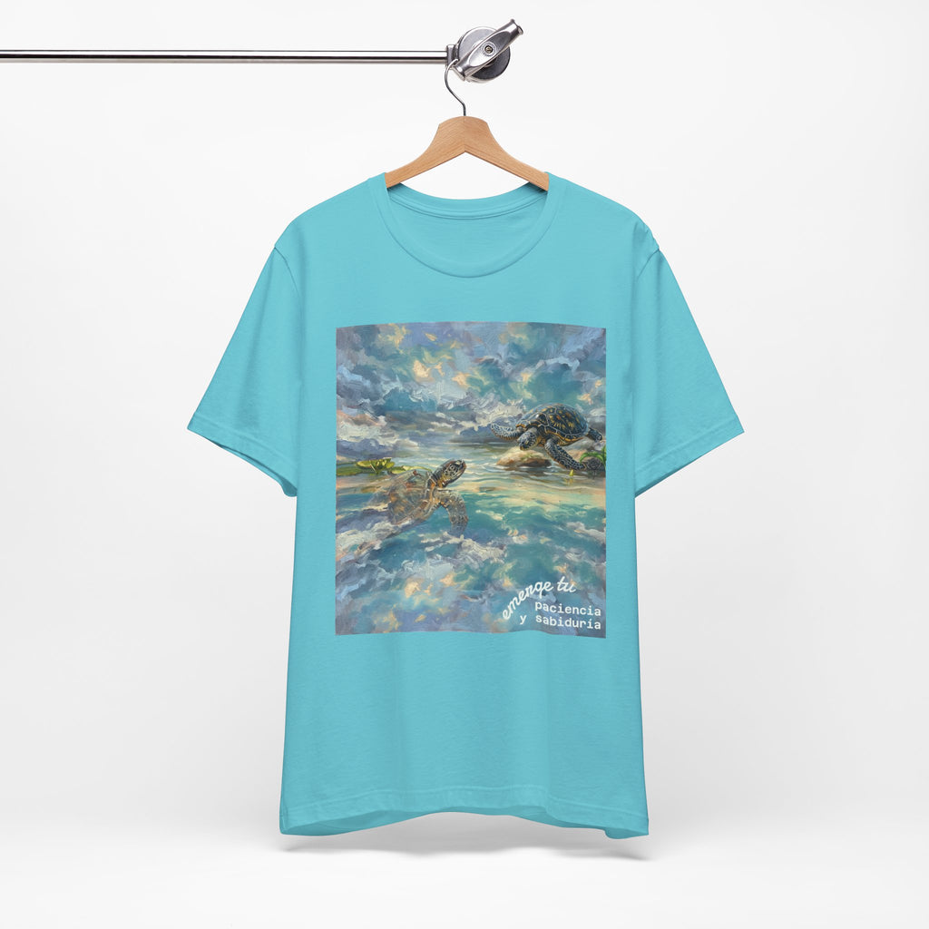 Sea Turtle Beach Art T-Shirt – Coastal Ocean Wave Graphic Tee