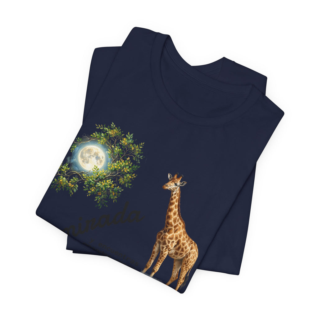 Giraffe Moon Tee — "Eleva tu mirada" Inspirational Graphic T-Shirt