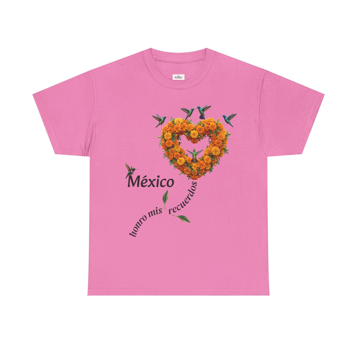 Mexico Marigold Heart T-Shirt – "tomo mis recuerdos" Día de Muertos Tribute