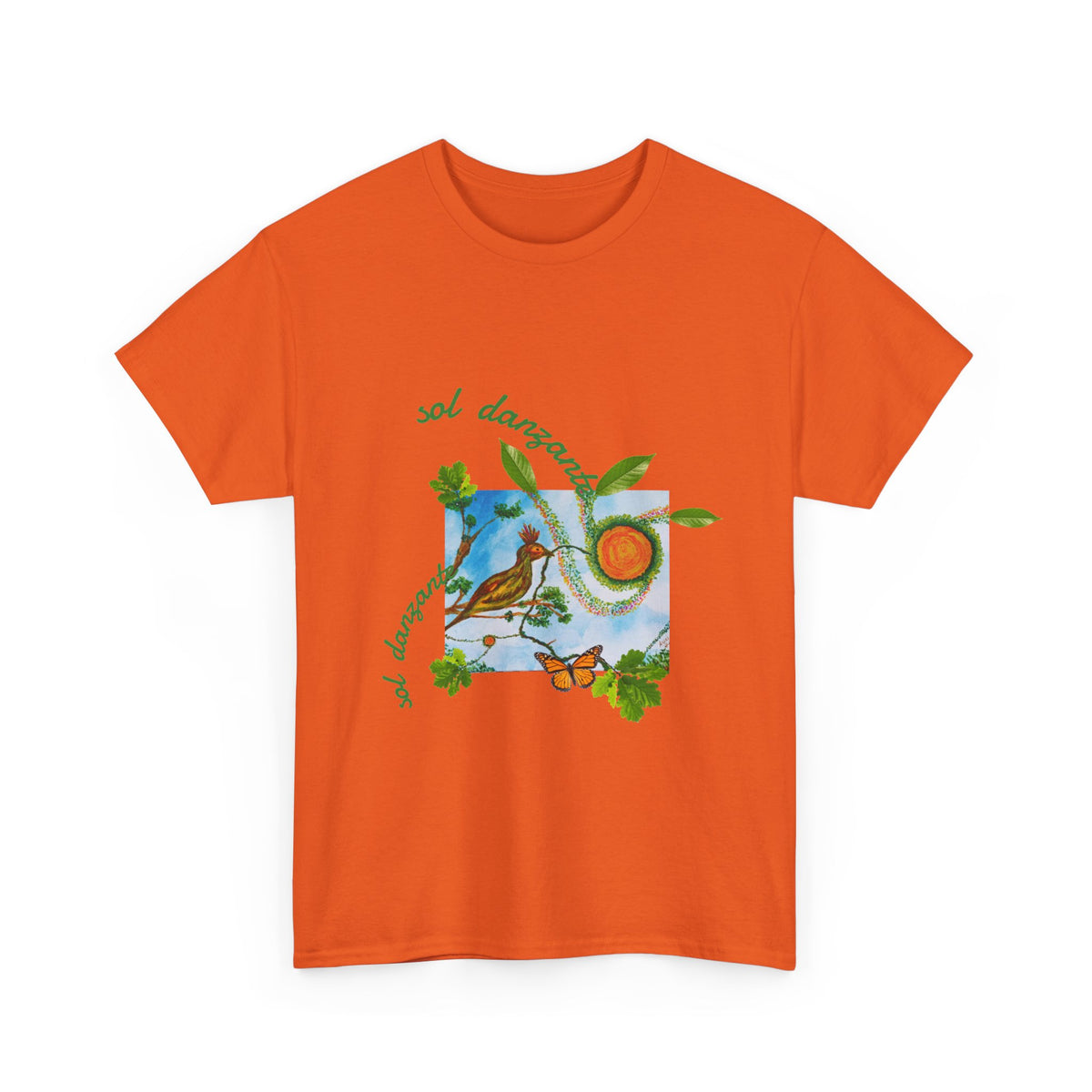 Nature Sunbird Tee — 'sol danzar' Floral Bird Graphic T‑Shirt