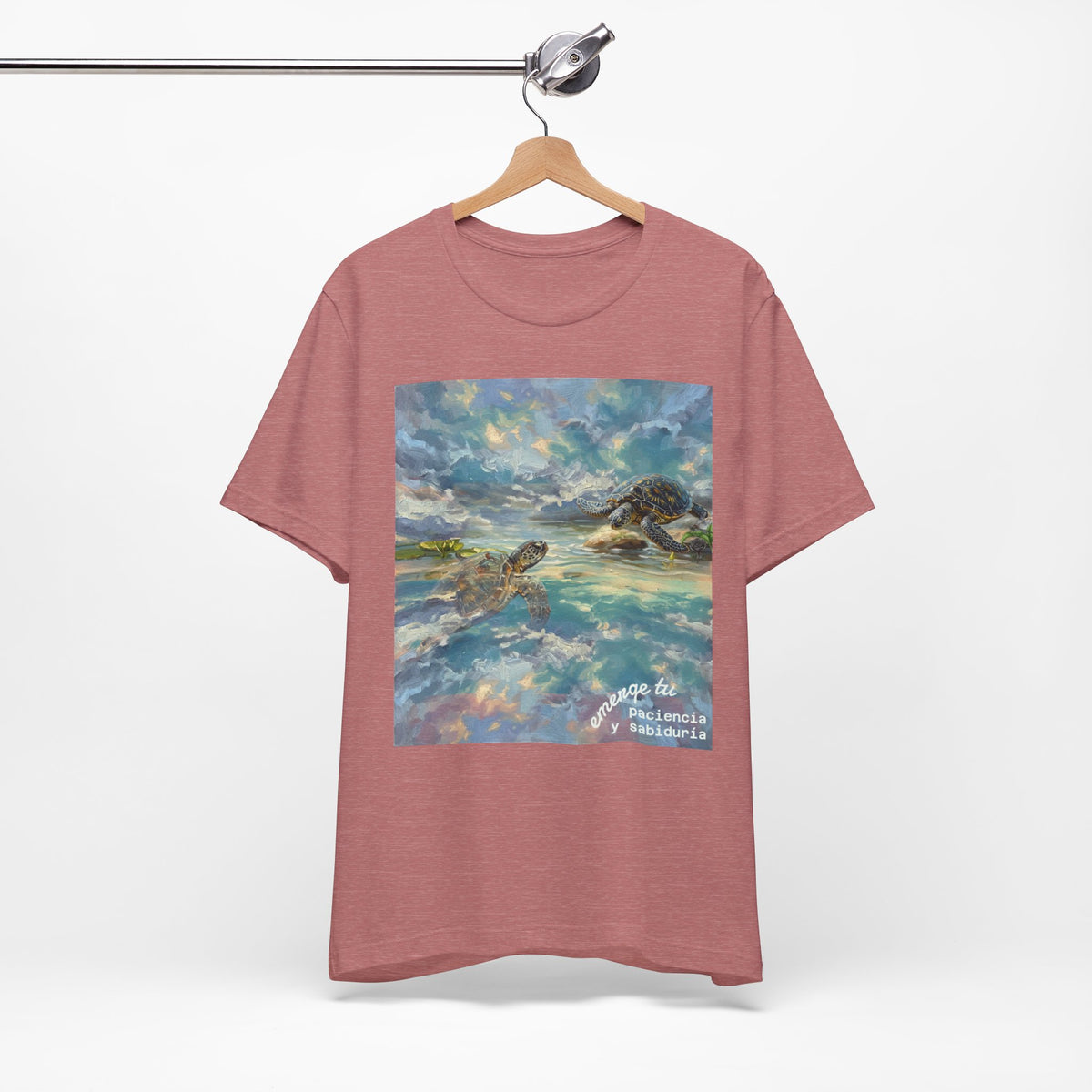 Sea Turtle Beach Art T-Shirt – Coastal Ocean Wave Graphic Tee