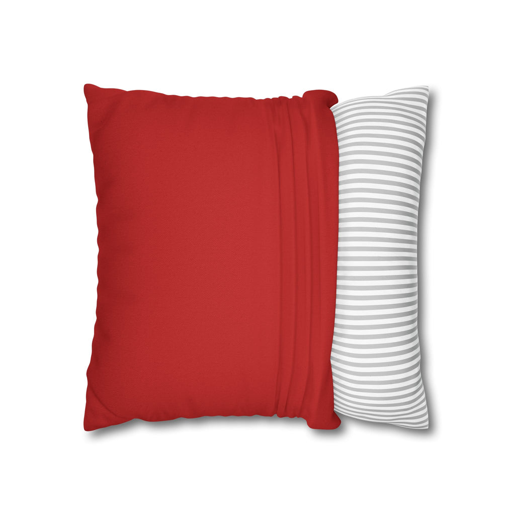 Solid Red Decorative Pillowcase - Spun Polyester Square Throw Pillow Cover