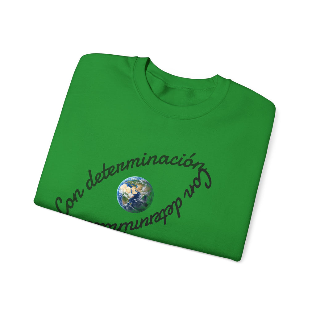 Crewneck Sweatshirt — "Con determinación" Earth & Sloth Eco Graphic