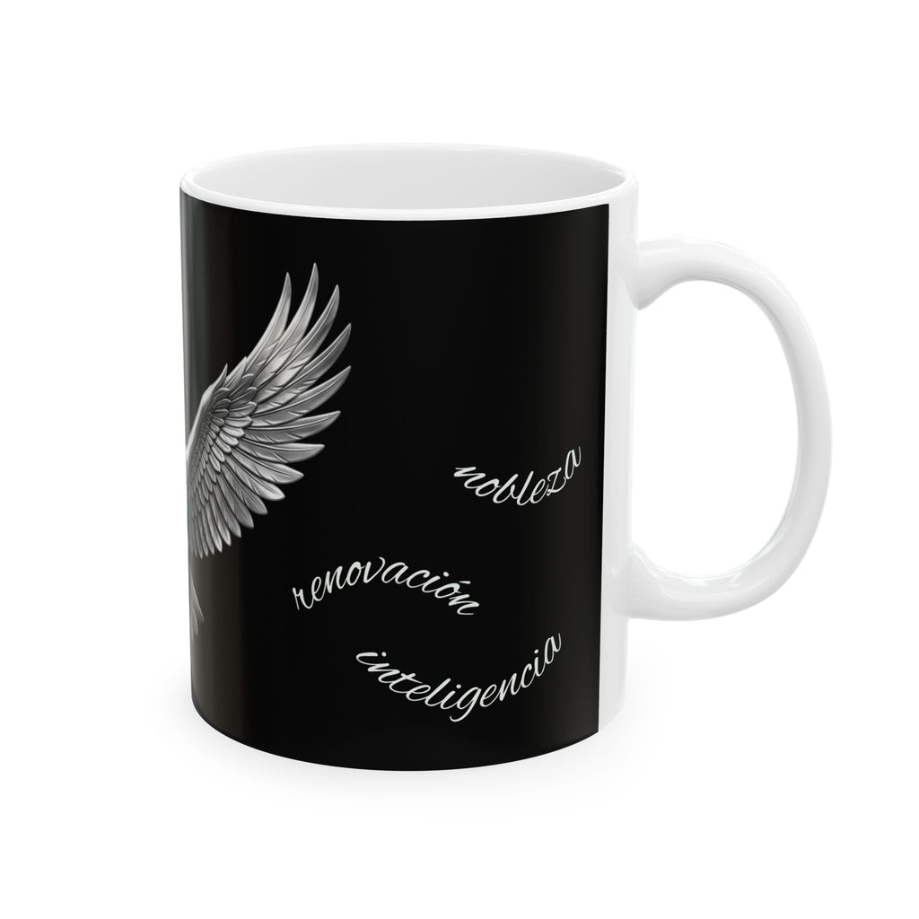 Owl Flight Ceramic Mug — Gothic Black Owl Coffee Cup (11oz, 15oz)