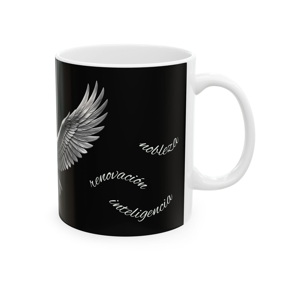 Owl Flight Ceramic Mug — Gothic Black Owl Coffee Cup (11oz, 15oz)
