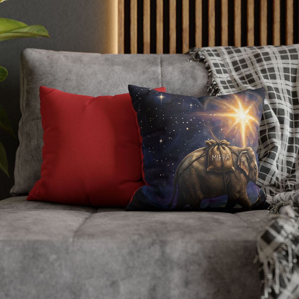 Elephant Starry Night Throw Pillowcase — Spiritual Nativity Accent Cushion