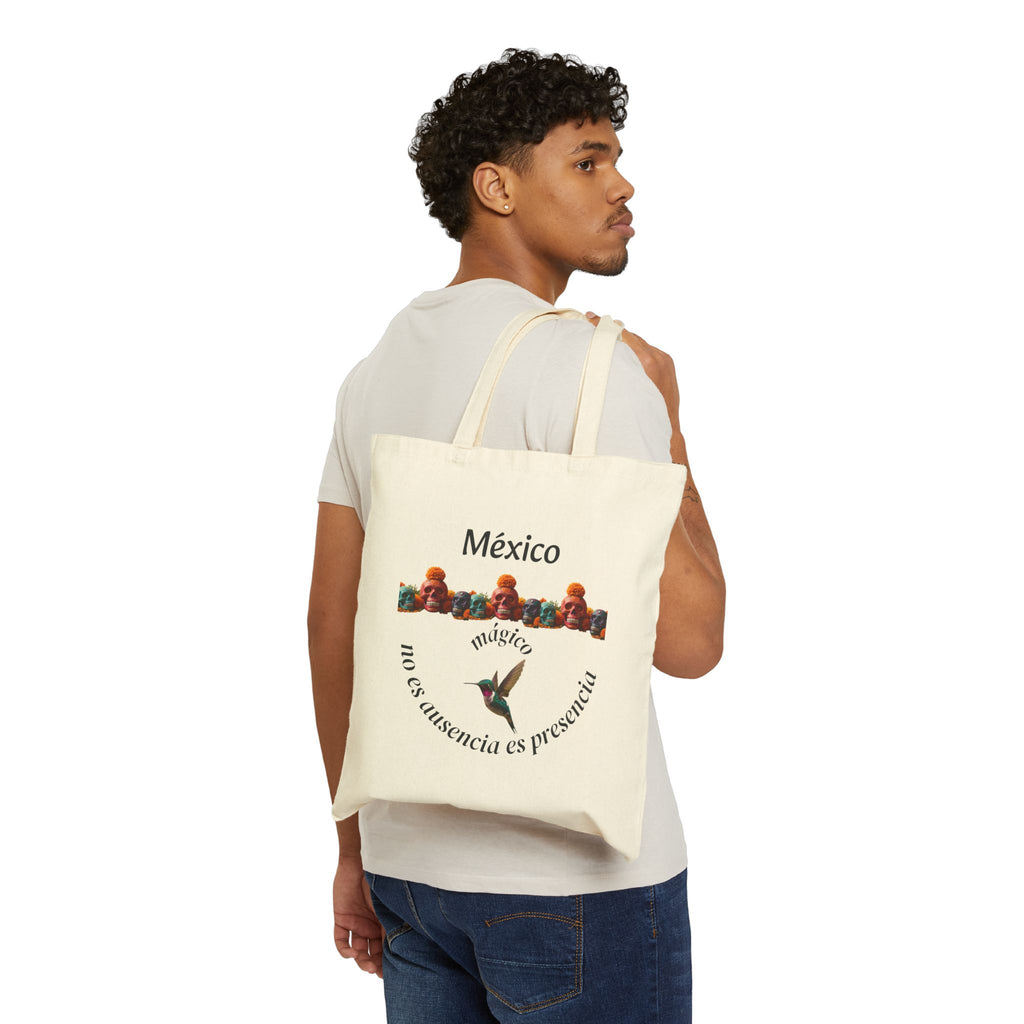 Mexico Mágico Tote Bag — "Su ausencia es presencia" Hummingbird Canvas Tote