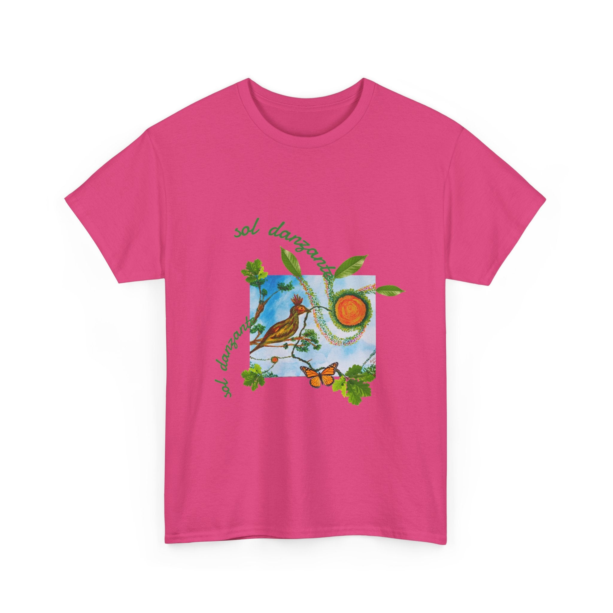 Nature Sunbird Tee — 'sol danzar' Floral Bird Graphic T‑Shirt