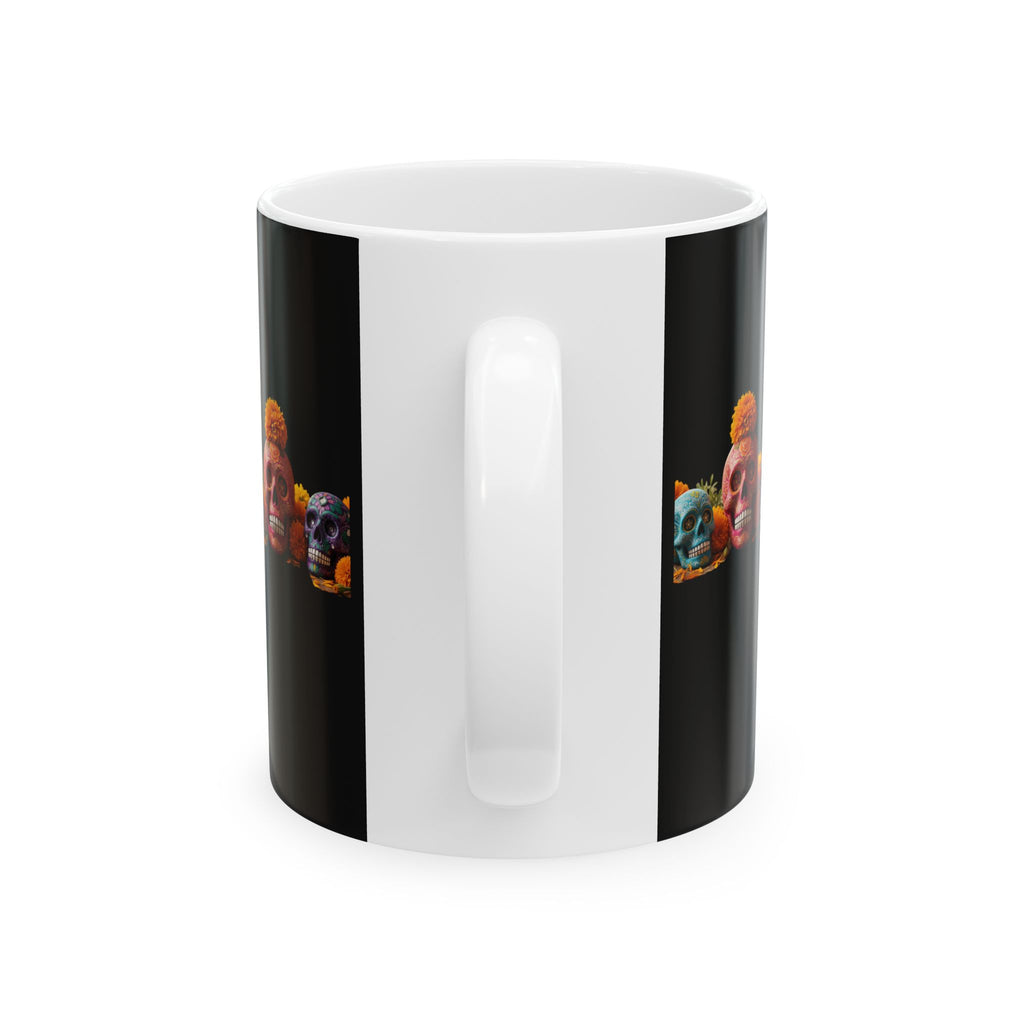 Mexico Mágico Ceramic Mug — Día de los Muertos Sugar Skulls Coffee Cup (11oz & 15oz)