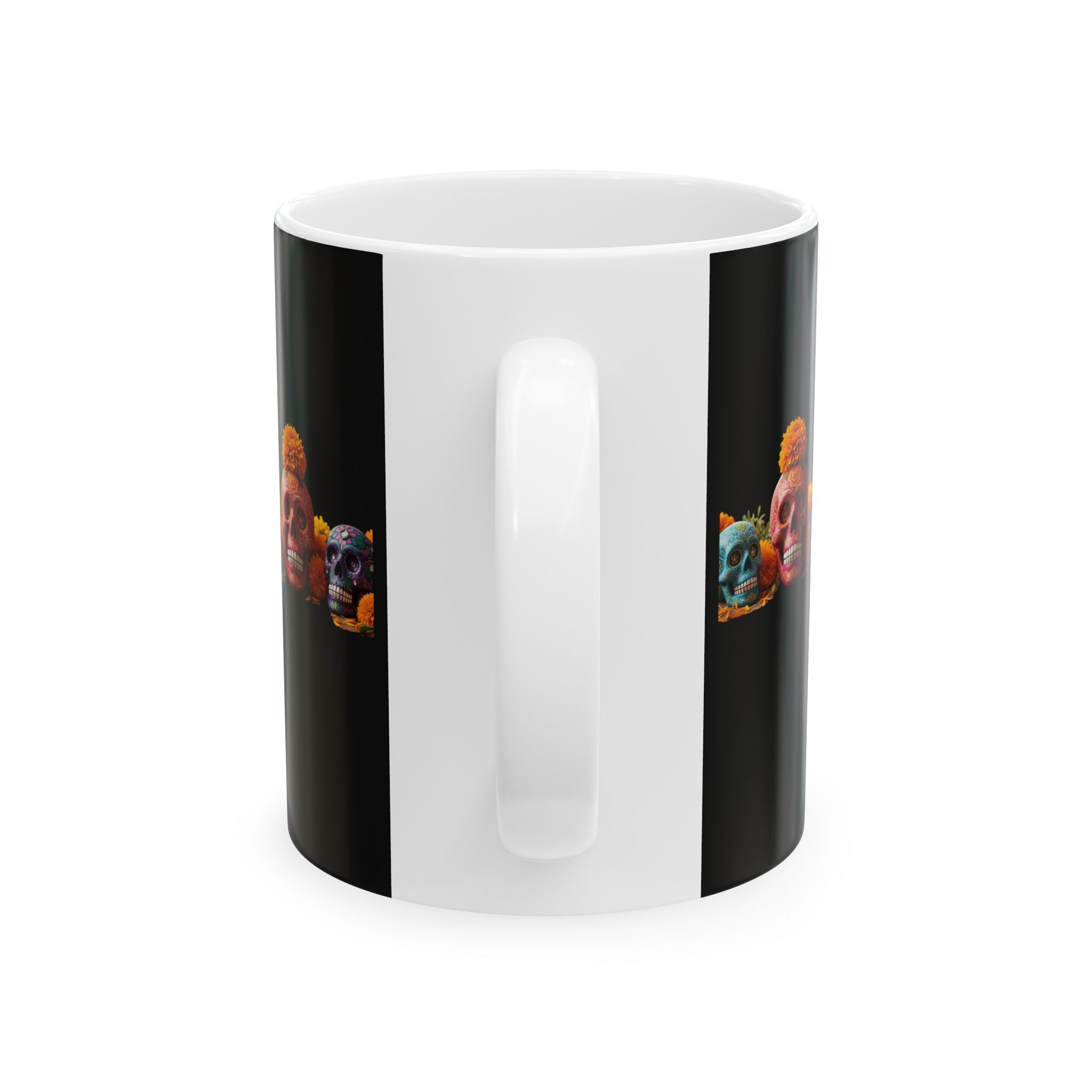 Mexico Mágico Ceramic Mug — Día de los Muertos Sugar Skulls Coffee Cup (11oz & 15oz)