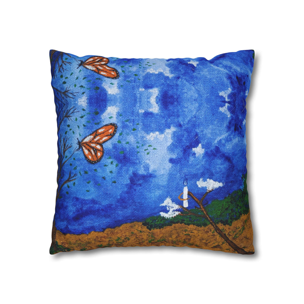 Solo Funda, no incluye relleno. Solid Royal Blue Square Pillowcase — Polyester Decorative Throw Pillow Cover