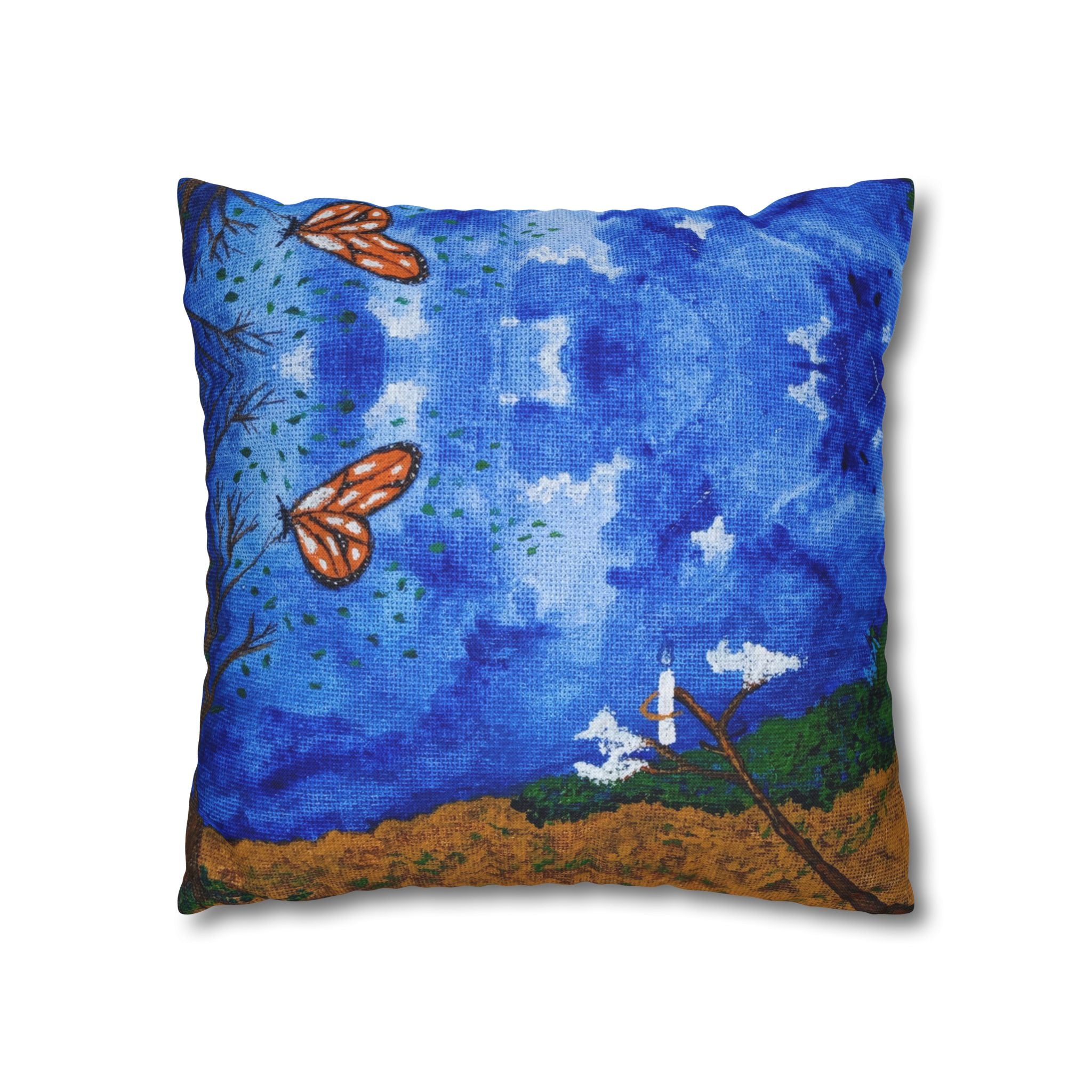 Solo Funda, no incluye relleno. Solid Royal Blue Square Pillowcase — Polyester Decorative Throw Pillow Cover
