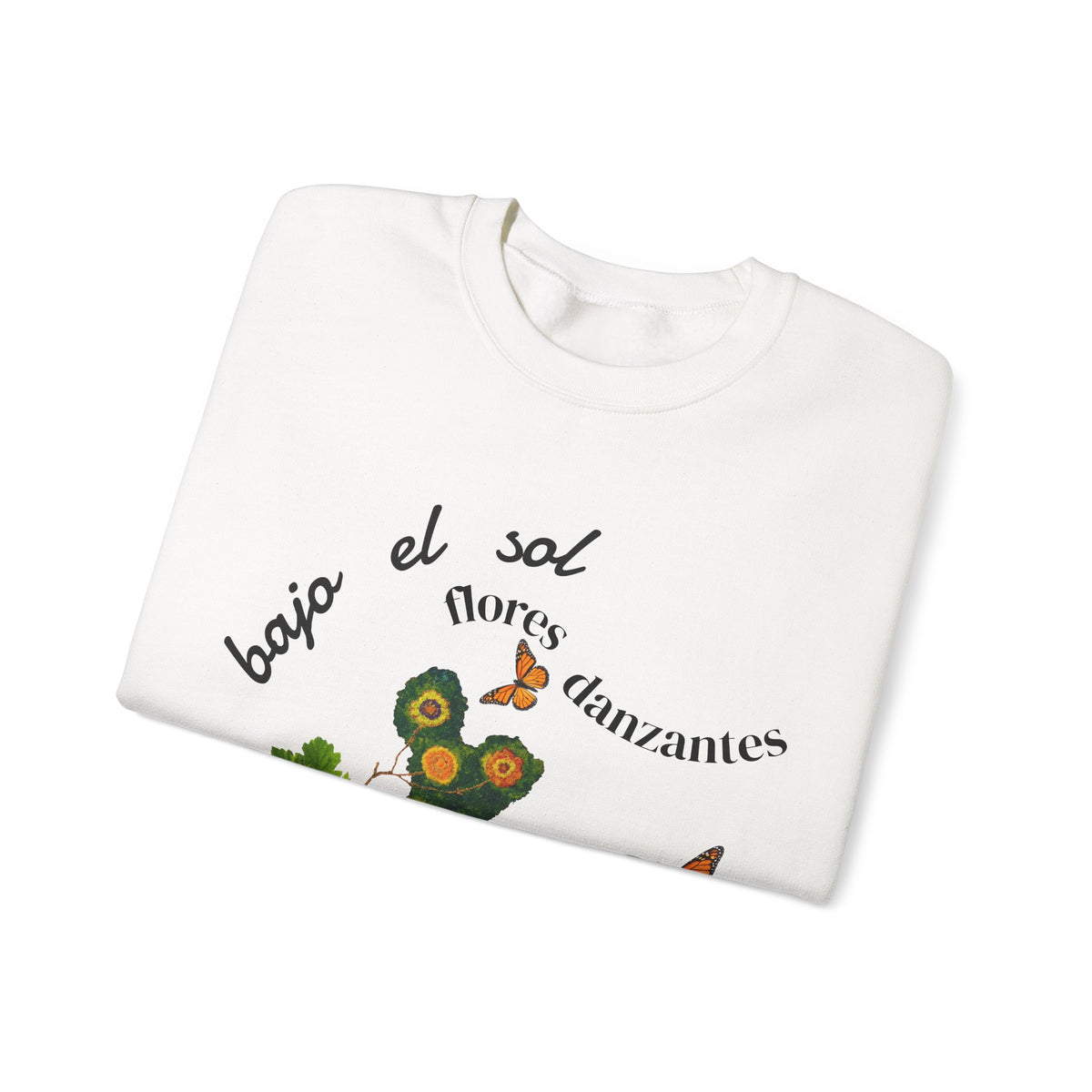 Floral Butterflies Crewneck Sweatshirt — "bajo el sol flores danzantes"