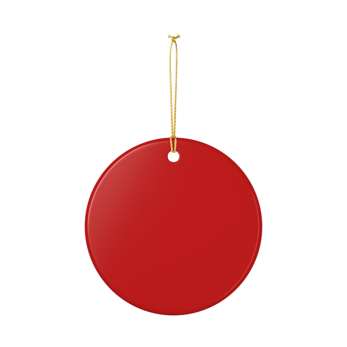 Gold Bow Heart Ceramic Ornament —