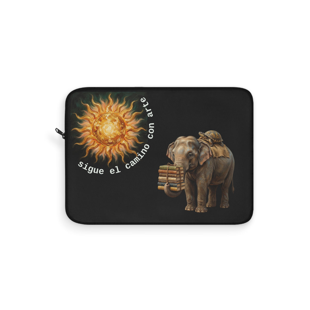 Laptop Sleeve — ‘Sigue el Camino con Arte’ Sun & Elephant Artistic Laptop Sleeve