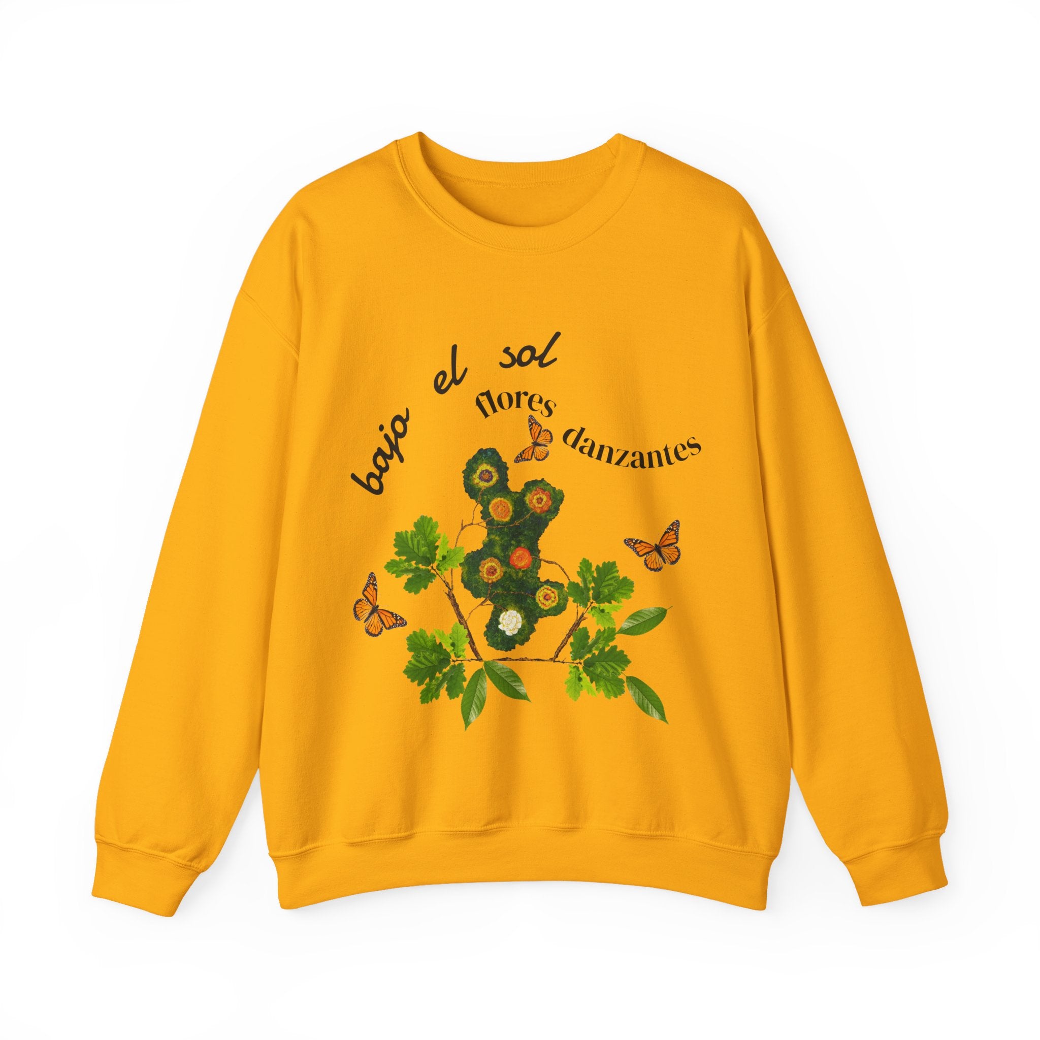 Floral Butterflies Crewneck Sweatshirt — "bajo el sol flores danzantes"