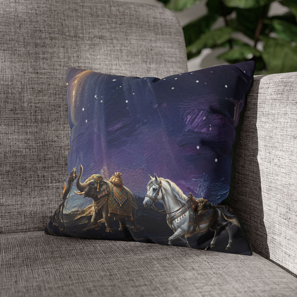 Nativity Three Wise Men Pillowcase — Starry Night Christmas Decorative Throw Pillow