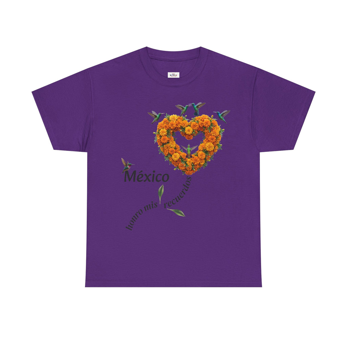 Mexico Marigold Heart T-Shirt – "tomo mis recuerdos" Día de Muertos Tribute