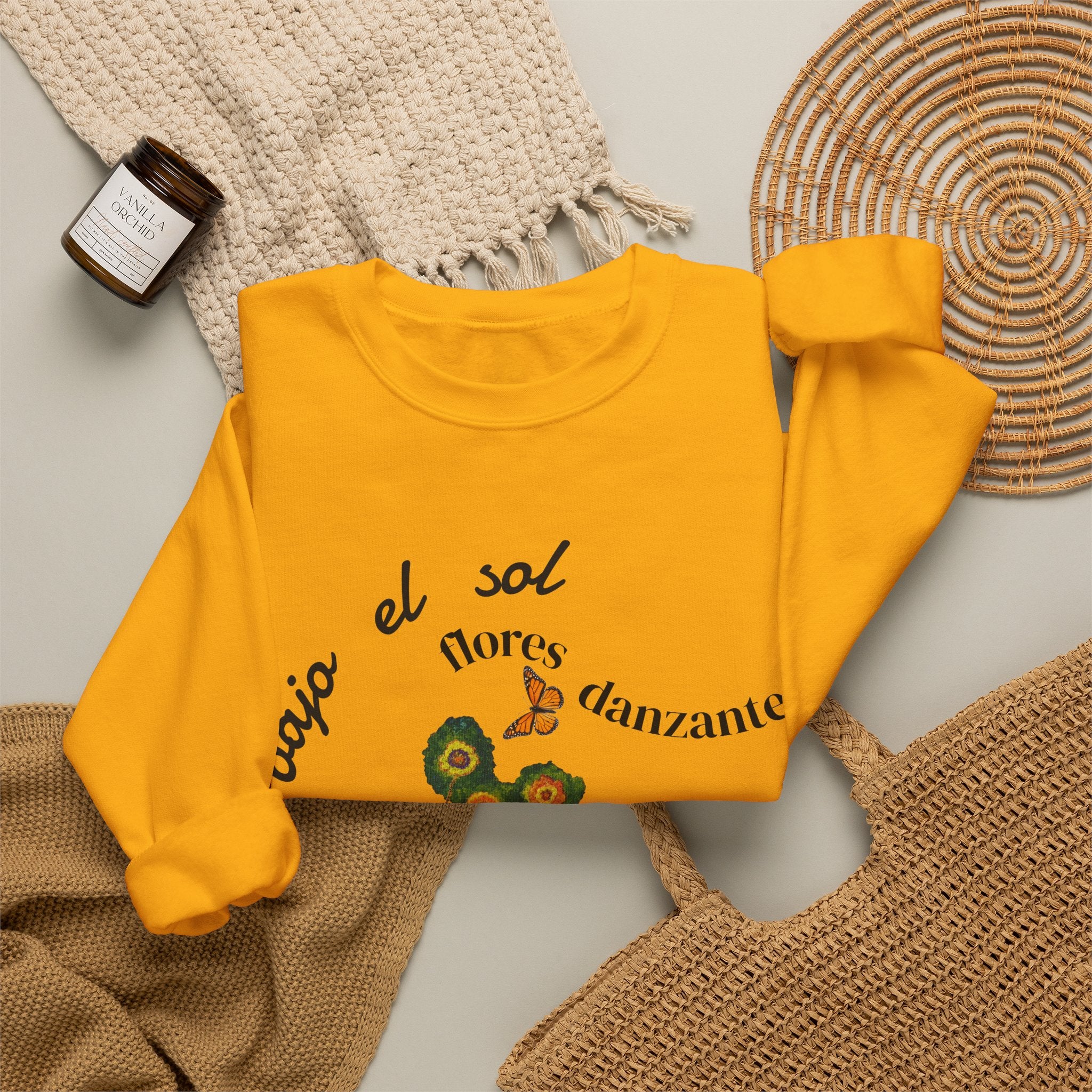 Floral Butterflies Crewneck Sweatshirt — "bajo el sol flores danzantes"