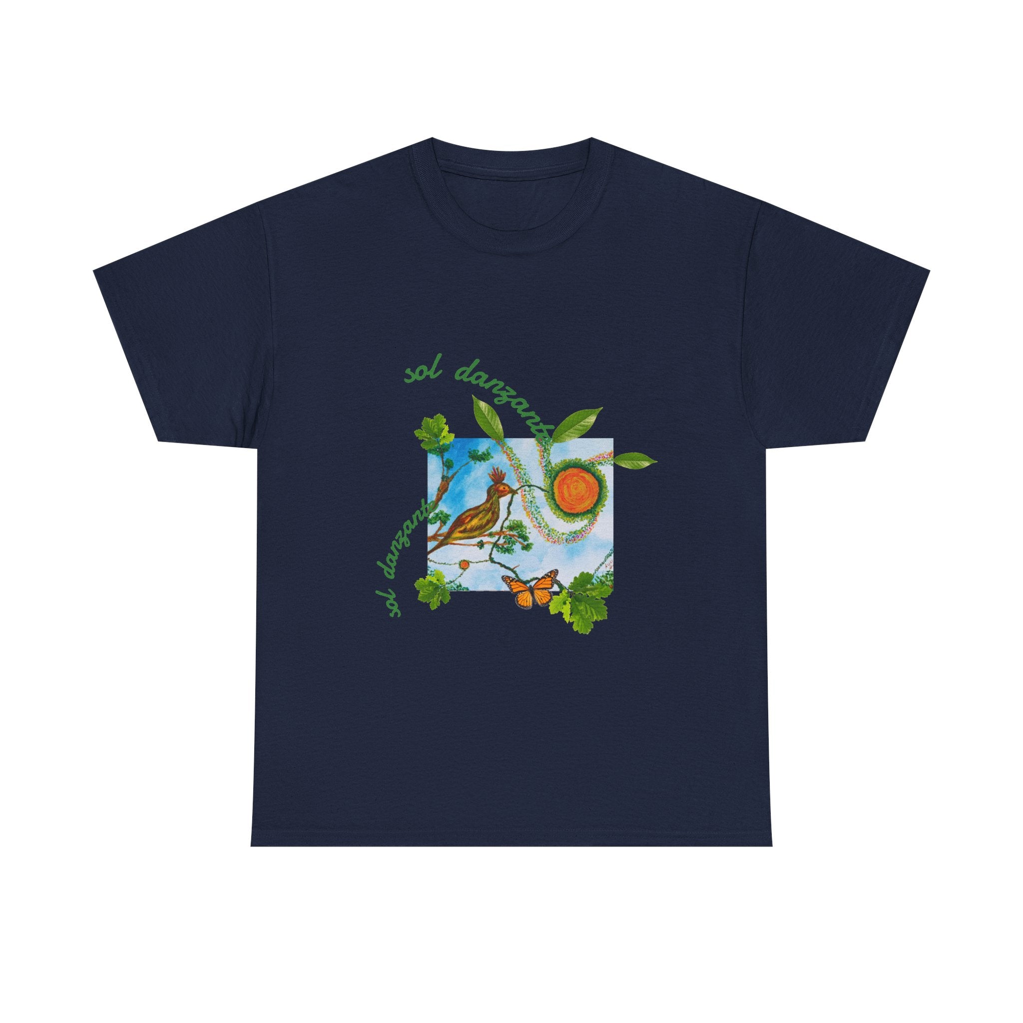 Nature Sunbird Tee — 'sol danzar' Floral Bird Graphic T‑Shirt
