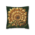 Sunflower Pattern Decorative Pillowcase — Golden Blooms Accent Cushion Cover