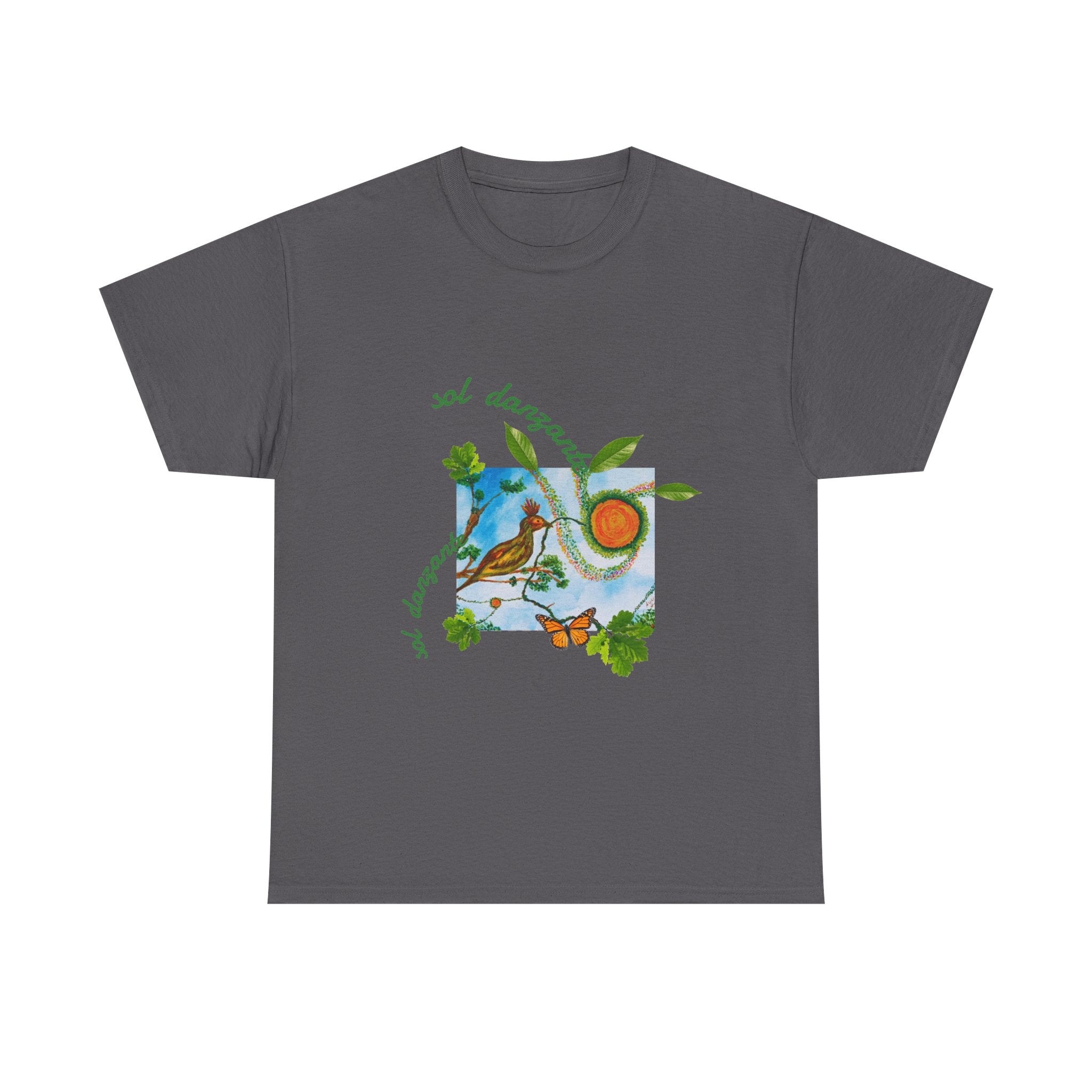Nature Sunbird Tee — 'sol danzar' Floral Bird Graphic T‑Shirt