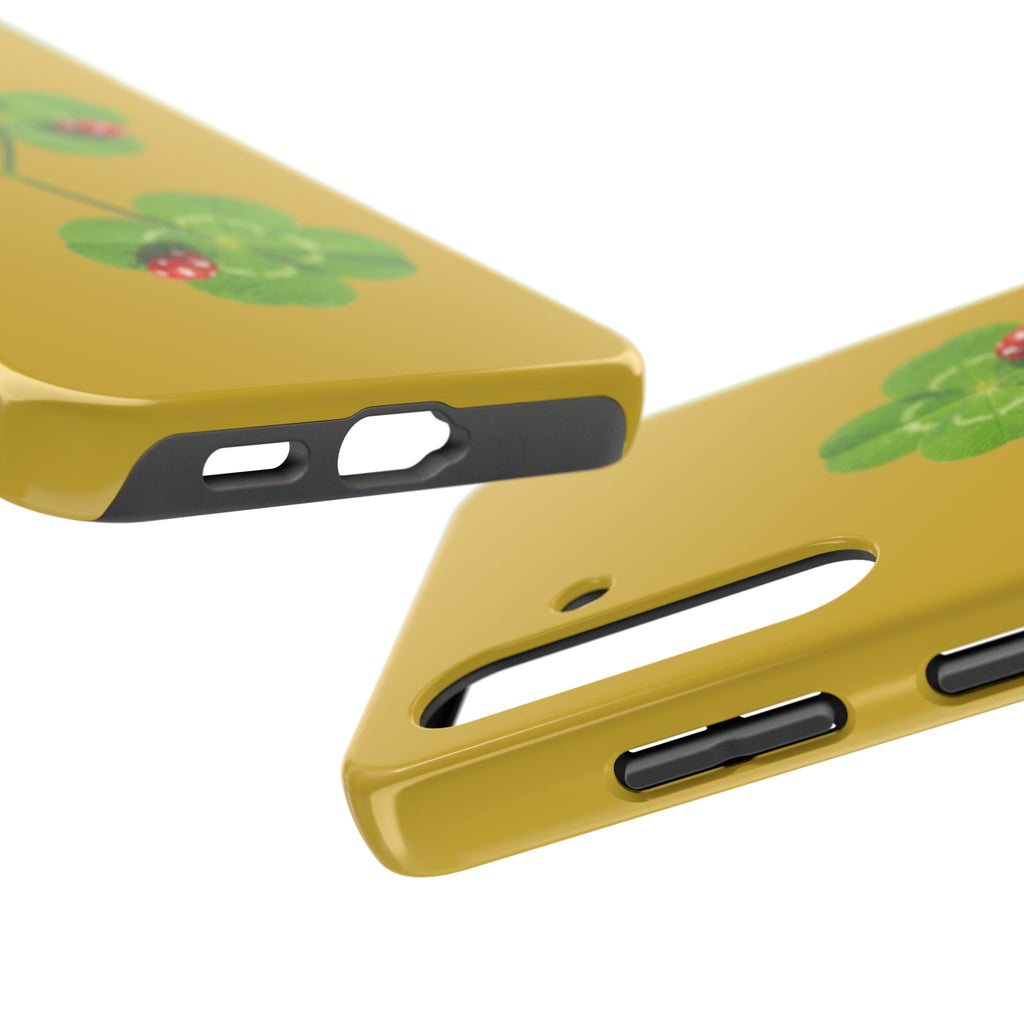 Clover & Ladybug Tough Phone Case — Lucky Botanical Protective Cover