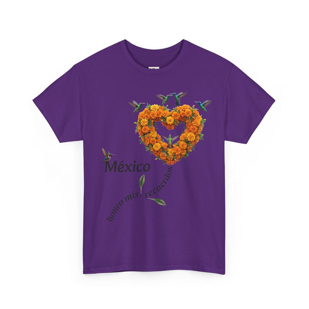 Mexico Marigold Heart T-Shirt – "tomo mis recuerdos" Día de Muertos Tribute
