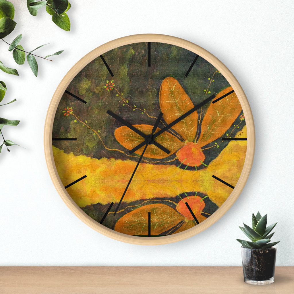 Forest Moon Wall Clock — Hand-Painted Woodland Scene Clock for Nature Lovers