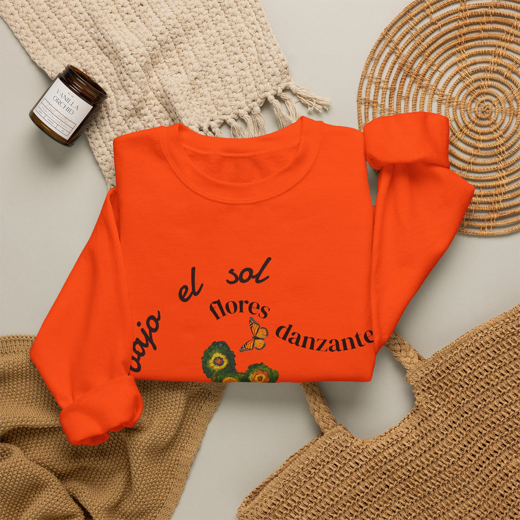 Floral Butterflies Crewneck Sweatshirt — "bajo el sol flores danzantes"