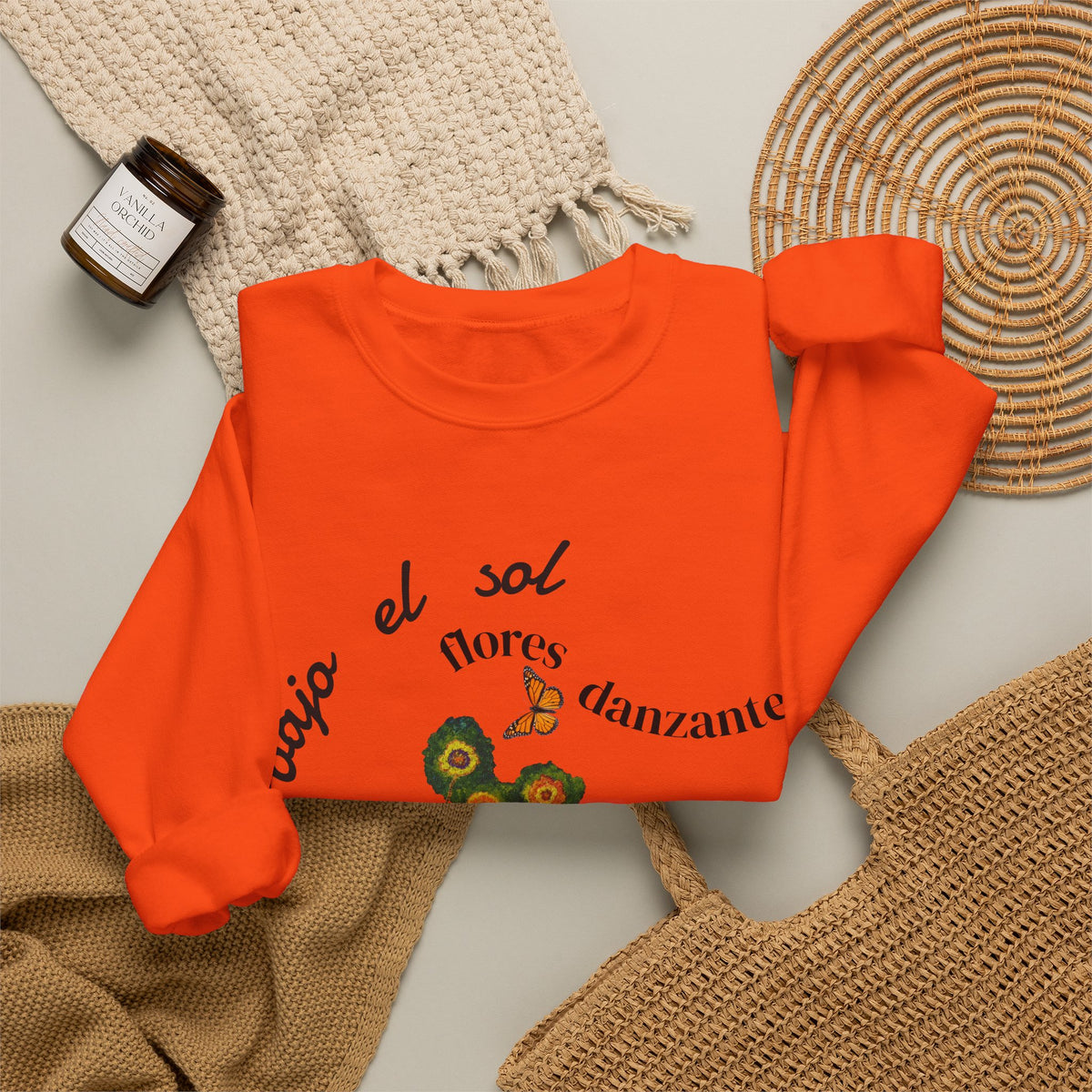 Floral Butterflies Crewneck Sweatshirt — "bajo el sol flores danzantes"