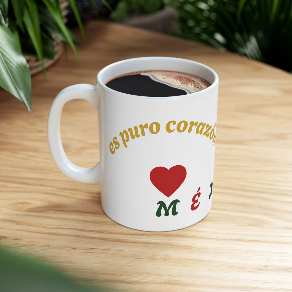 Mexico Corazón Ceramic Mug — Hummingbird & Floral Love Coffee Cup (11oz/15oz)